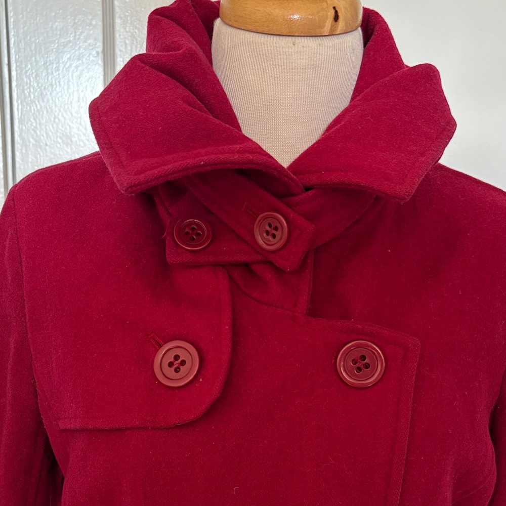 CoffeeShop Women's Burgundy Trench Coat - Picture 2 of 6